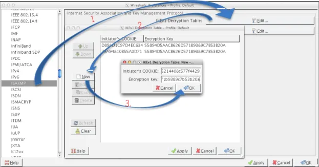 Figura 4.31. Configuração do ISAKMP no  Wireshark . 