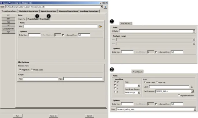Figure 3.5 General view of  Transformation  category, presenting the typical aspect of  From File, From  XYData  and  From Model  tabs 14 