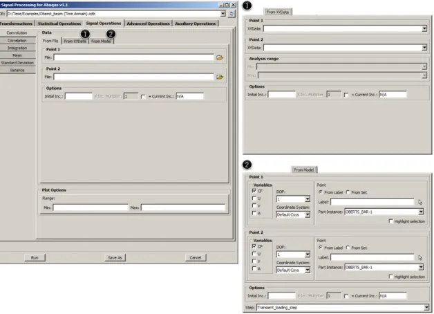 Figure 3.15 General view of  Signal Operations  category, presenting the typical aspect of  From File, From  XYData  and  From Model  tabs 16 