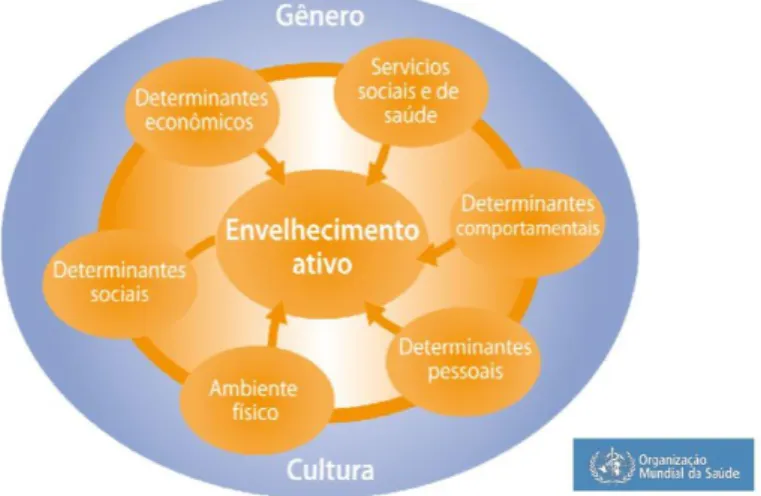 Figura 1 - Determinantes do envelhecimento ativo, segundo a OMS (2008) 