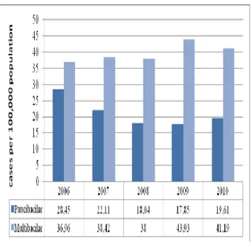 Figure  2  -  Incidence  rate  of  leprosy  according  to  operational  classification  in  St