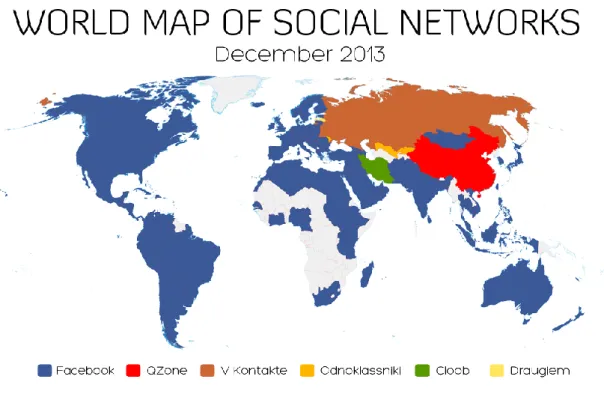 Figura 1: Mapa das Redes Sociais em Dezembro de 2013 