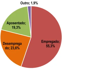 Figura 6 - Caracterização da amostra. Distribuição por situação profissional. 