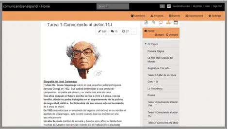 Figura 8: Wiki: página Conociendo al autor 