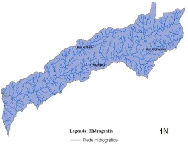 Figura 5: Bacia Hidrográfica do rio Cávado (adaptado de Atlas do Ambiente, 2013) 
