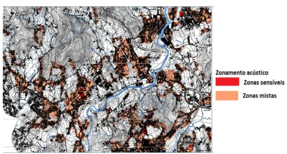 Figura 11-Mapas de Zonamento acústico em Guimarães (CMG, 2011) 