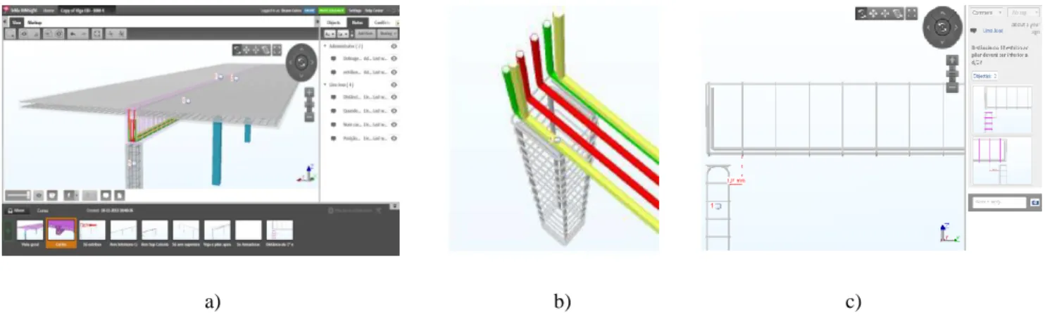 Figure 3.2 – Developed BIM model as a knowledge transmission tool for the curricular unit of  Structural Concrete I (Lino et al., 2012): a) Dynamic view of the BIM model; b) View of the BIM 