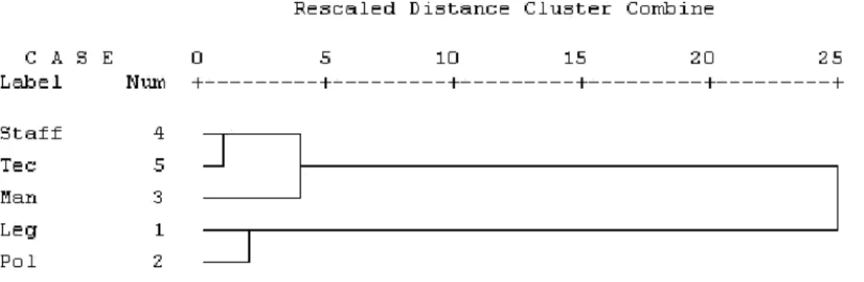 Figure 1 – Dendogram of the Hierarchical Cluster Analysis