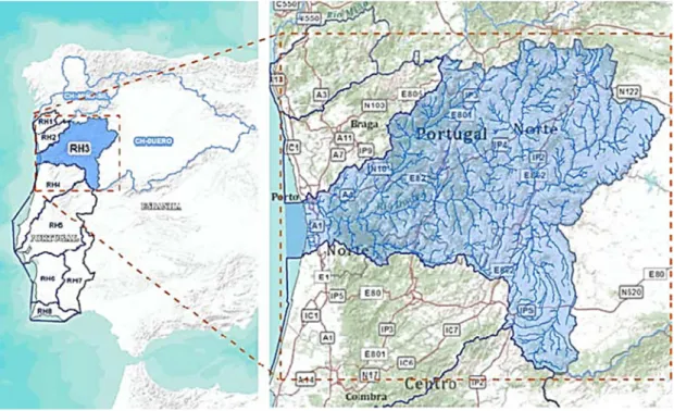 Figura 3.1 - Região Hidrográfica do Douro (MAMAOT, 2011). 