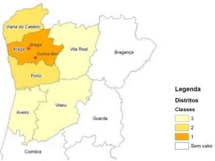 Figura 2.6  –  Distribuição geográfica das respostas por Distrito 