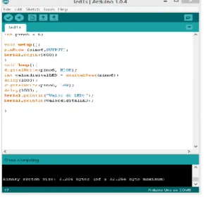 Figura 4. IDE da plataforma Arduino contendo script sobre o funcionamento do equipamento