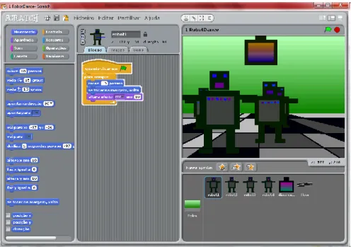 Figura 2 – Exemplo de projecto multimédia Robot Dance 
