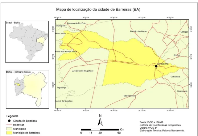 Figura 1 - Mapa de localização de Barreiras (BA). 