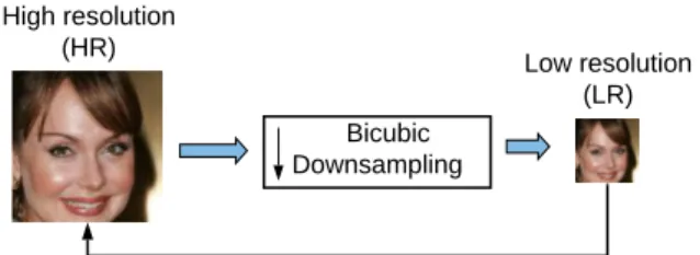 Figure 1: Differences of low resolution image generation frameworks used in synthetic dataset creation for training deep learning based supervised SISR models.