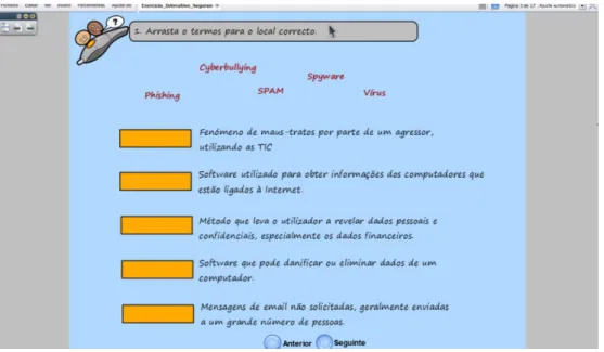 Figura 9 – Exemplo de exercício interativo em  Active Inspire