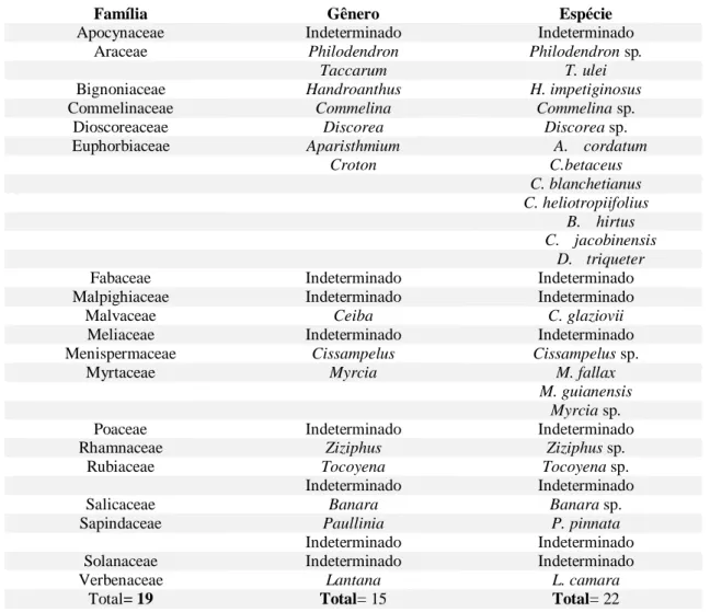 Tabela  2:  Composição  de  plantas  encontradas  nas  parcelas  inventariadas  no  Parque  Estadual  Serra  das  Águas  Sertanejas, nos municípios de São José da Lagoa Tapada e Aguiar, estado da Paraíba, Nordeste do Brasil