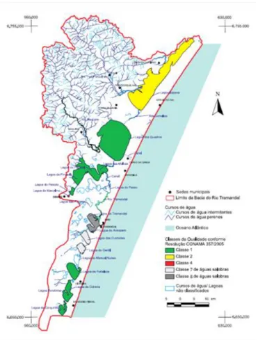 Figura 03 - Classificação das águas da Bacia Hidrográfica do Rio Tramandaí.  