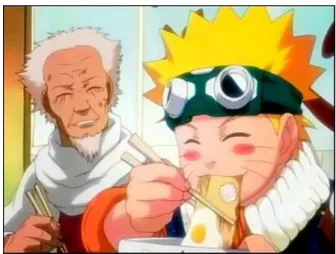 Figura 8: Naruto se alimentando com seu prato favorito  