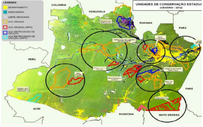 Figura 2: UC`s Estadual no Amazonas. Fonte: IPAAM (2006). 