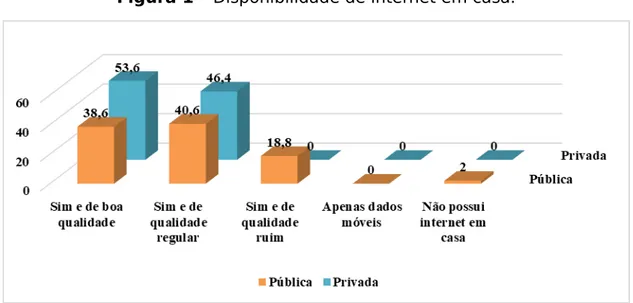 Figura 1 – Disponibilidade de internet em casa.