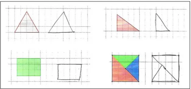 Figura 6 – Avaliação de aprendizagem – reprodução de figuras geométricas.