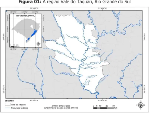 Figura 01: A região Vale do Taquari, Rio Grande do Sul 