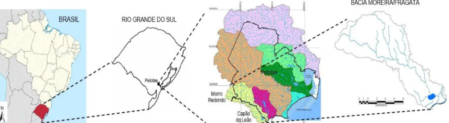 Figura 1. Mapa de localização da Bacia do Arroio Moreira/Fragata.
