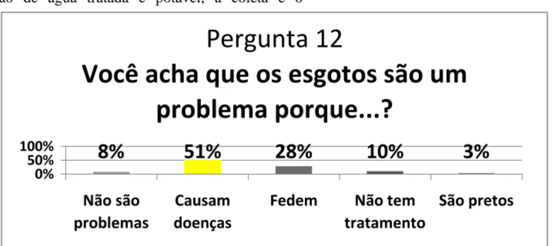 Figura 12 – Problemática causada pelos esgotos na percepção das comunidades pesquisadas