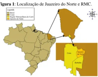Figura 1: Localização de Juazeiro do Norte e RMC. 