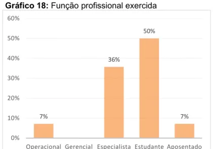 Gráfico 18: Função profissional exercida 