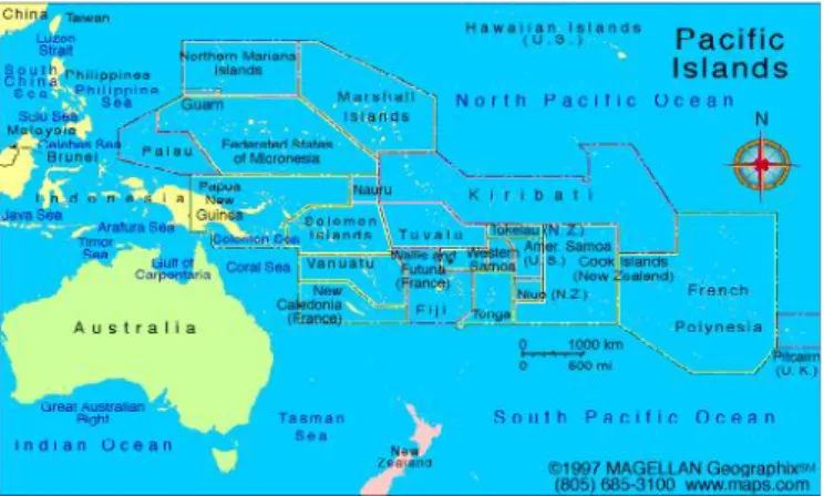 Figura 1. Ilhas do Pacífico onde o consumo de kava-kava foi originado - Fonte: Coló, 2006.