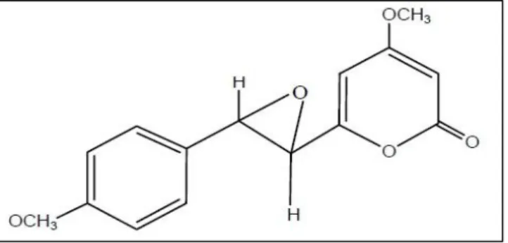 Figura 5. Estrutura química da cavalactona 7,8 epoxiangonina - Fonte: JUSTO &amp; SILVA, 2008.
