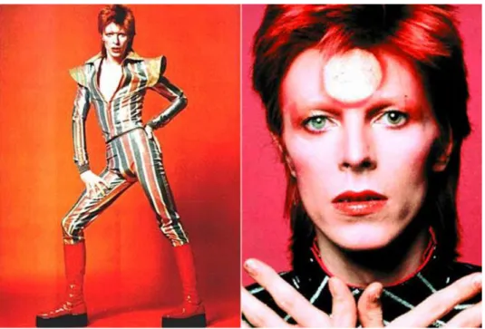 Figura 2.1 - David Bowie, vulgo Ziggy Stardust.  Glam Rock . Fonte: FFW (web, 2013) 