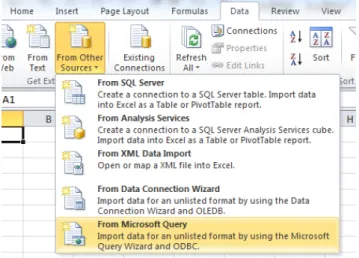 Figure 2 shows how one would invoke MS-Query from Excel.