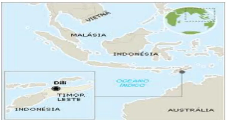 Figura   2   –   Localização   de   Timor   Leste   na   região   da   Ásia-­‐Pacifico   (Fonte:   RDTL   (2005a))   