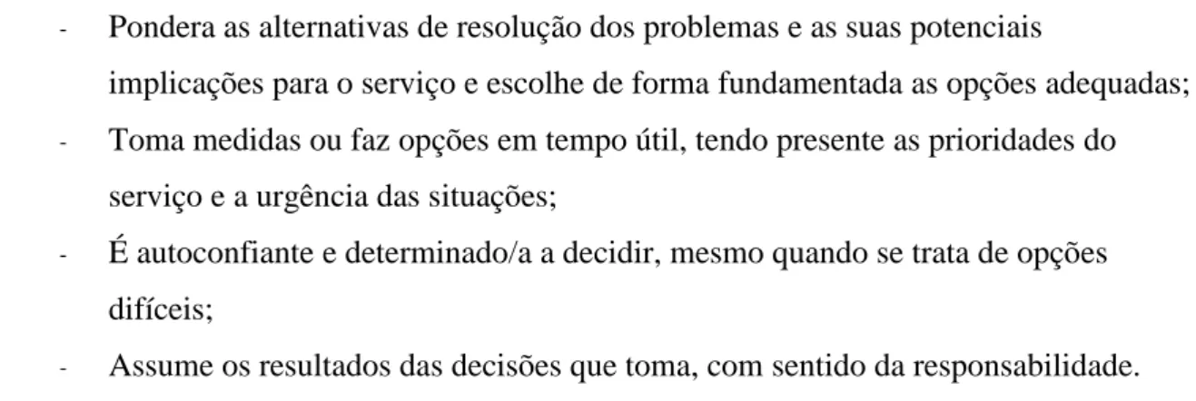 Tabela 7 Descrição da Competência – Espírito de equipa 