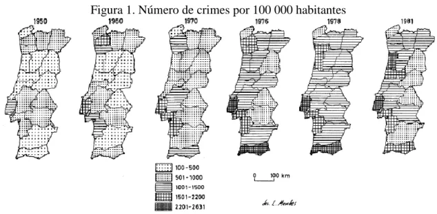 Figura 1. Número de crimes por 100 000 habitantes 