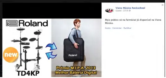 Figura  5:  Saco  Roland  para  bateria  TD4KP,  publicado  a  27  de  abril  de  2013,  https://www.facebook.com/