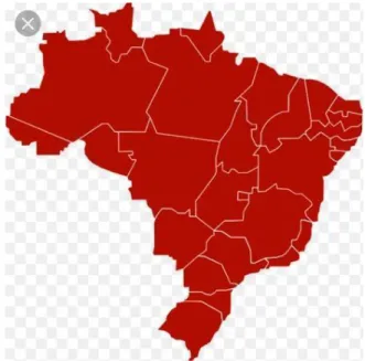 Figura 4: Representação do mapa do Brasil completamente preenchido de vermelho. 