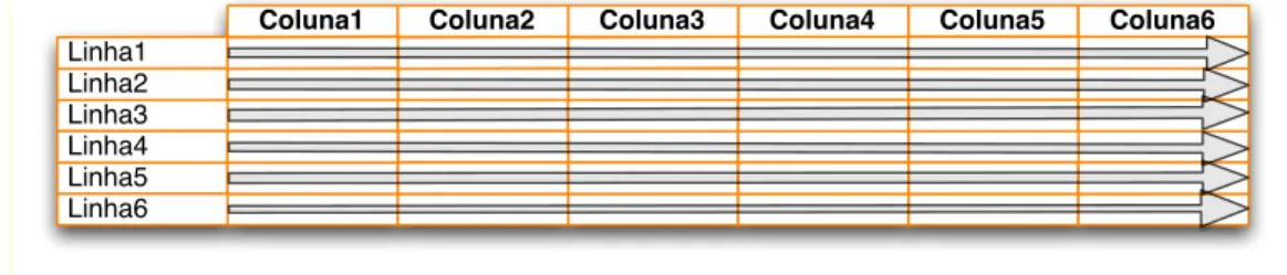 Figura 10 – Uma organização de dados orientada à linha [Loshin, 2010] 