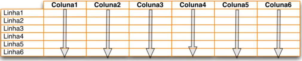 Figura 11 - Uma organização de dados orientada à coluna [Loshin, 2010] 