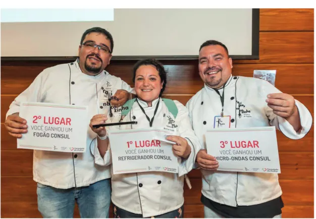 Figura 1: Jair, Liliana e Karlos, os três vencedores do Raízes na Cozinha