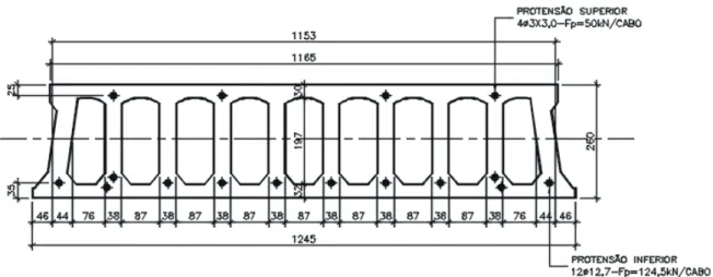 Figura 4: Seção transversal de projeto – Protótipo B 