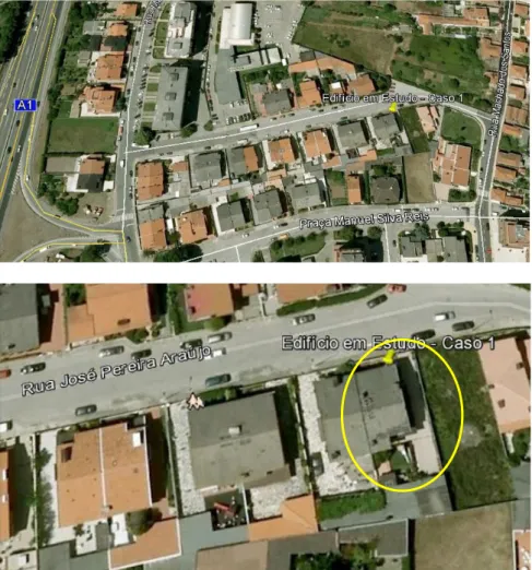 Figura 4 – Localização geográfica do edifício – Caso de estudo 1 