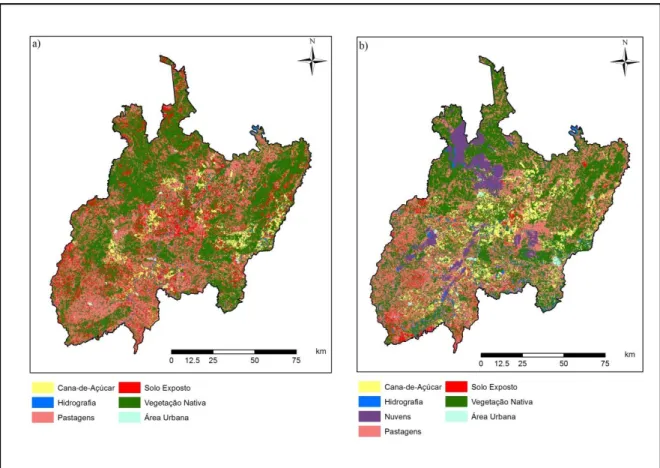 Figura 3. Mapa de uso e ocupação do solo na microrregião de Ceres-GO para os anos de  2005(a) e 2011(b)