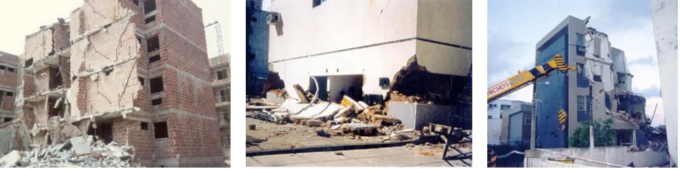 Figure 6. From left to right, view of the buildings of Bosque das Madeiras, Aquarela and Ericka after the collapse 