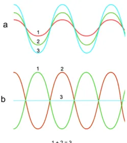 Figura 2.7: Interferência. a) Em fase b) Desfasadas.