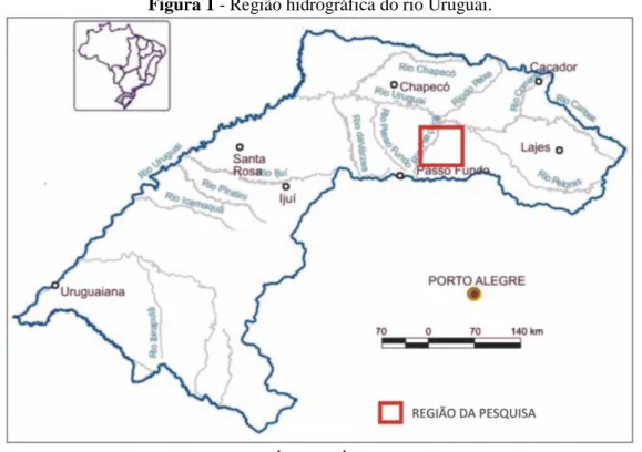 Figura 1 - Região hidrográfica do rio Uruguai. 