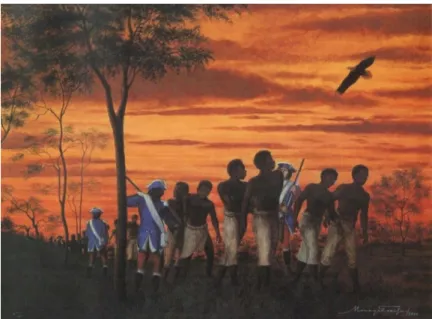 Figura 3 – Destruição do Quilombo do Piolho, de Moacyr Freitas, 2000, acrílica sobre tela, 80 cm x 60 cm
