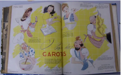 Figura 1 - O bolo das Garotas. Revista O Cruzeiro de 23 de agosto de 1942. p. 28 e 29
